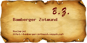 Bamberger Zotmund névjegykártya